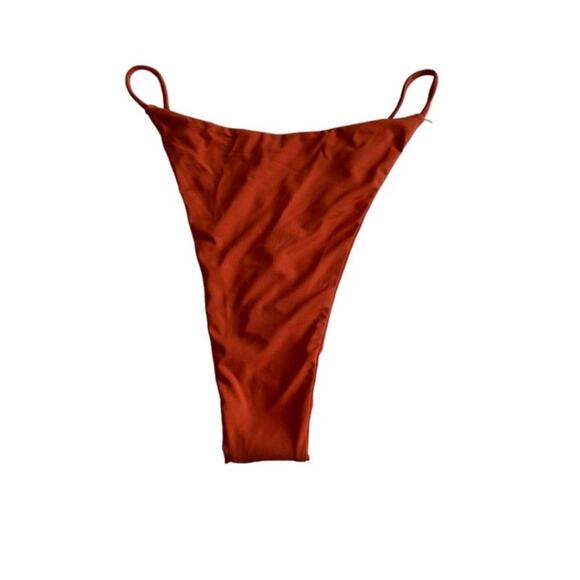 Toast Swim Soleil Cheeky Brazilian Bikini Bottoms in Rust Orange Red Size Medium - Picture 3 of 6